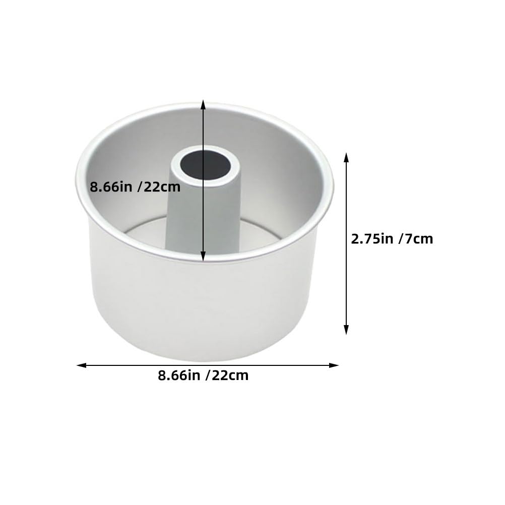 IMIKEYA Kuchenform 22cm Angel Food Cake Backform aus Aluminiumlegierung Round Cake Pan mit Abnehmbarem Boden Chiffon Kuchen Backform Donut für Backen