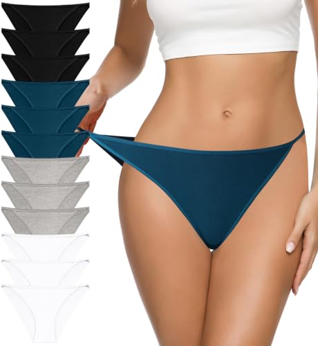 Image of Eiggam Women's Cotton Bikini Panties,High-Cut Full Coverage Stretch Cool Underwear for Women
