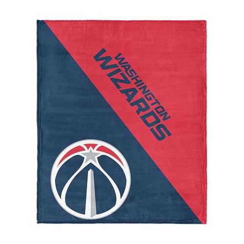Northwest NBA Washington Wizards Halftone Silk Touch Throw Blanket, 46 x 60 in, Ultra Soft Plush Polyester, Lightweight Warm Decorative Couch Bed Basketball Fan Gift
