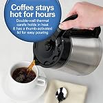 Hamilton Beach Programmable Drip Coffee Maker with 10 Cup Thermal Carafe | 3 Brewing Options | Auto Shutoff & Pause and Pour | Stainless Steel | 46899R