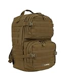 LA Police Gear LAPG 72-Hour Tactical Survival Backpack, Durable MOLLE Bug Out Bag for Hiking, Hunting & Adventures, Coyote