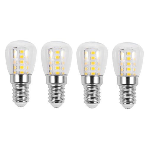 NUOBESTY 4 Piezas Bombilla LED Frigorífico Cálida Base Pequeña Tornillo Pack Unidades para Refrigerador y Máquina de Coser Emisión Calor Fácil Instalación