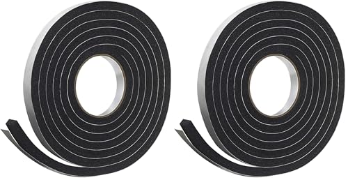 Image of Frost King Foam Tape, Sponge Rubber, 3 /4 inch W X 7 /16 inch H | 10' L | Black | 5 /16 inch T | Pack of 2