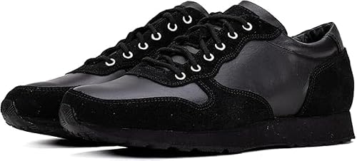 Image of QUIVE LONDON Hawk Eye Mens Shoes Semi Formal Fashion Trainers Men Shoes Men's lace-ups Premium Suede Leather Smart Shoes for Men UK (Black, UK Footwear Size System, Adult, Men, Numeric, Medium, 10)