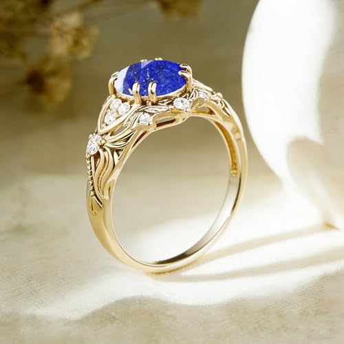 Image of Gemstone Vintage Rings for Women s925 Sterling Silver Round Cut 1.0 Carat Gemstone with Moissanite Promise Engagement Anniversary Ring for Her