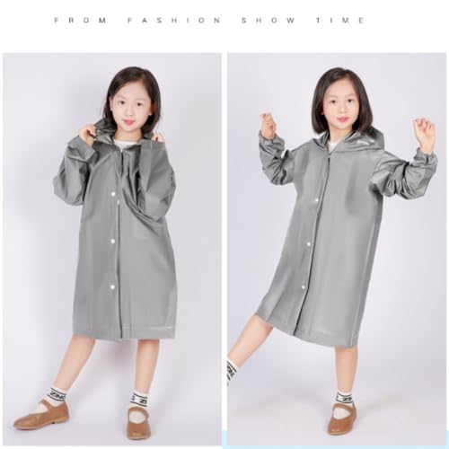 Image of Rain Poncho for Kids Boys Girls - 2 Pack Reusable Waterproof Rain Coat Jacket for Teen Disney, Clear Pink Yellow Blue Purple