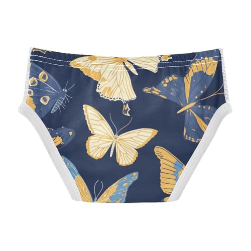 KLL Blue and Yellow Butterflies Toddler Boys Comfort Training Underwear Breathable Children Undies2