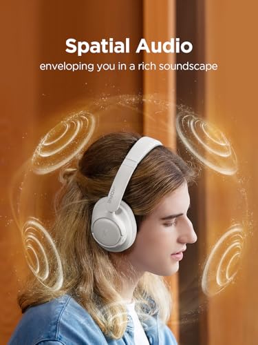 Image of 1MORE Wireless Bluetooth Noise-canceling Headphones - HQ31 SonoFlow SE Over-Ear Headphones with Hi-Res Audio, 90H Playtime, Clear Calls, Preset EQ Via App, Comfort for Home Office Travel(Oat White)