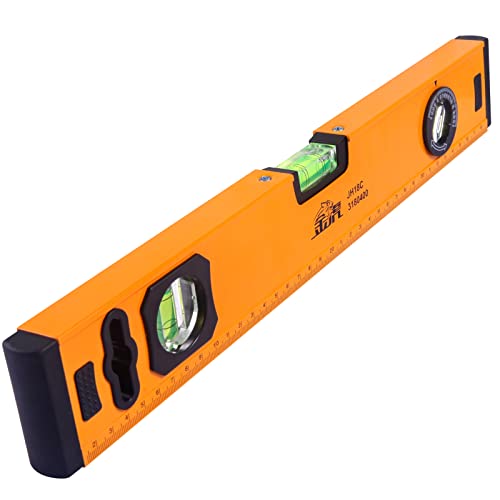 Siumir Kleine Wasserwaage 40 cm Magnetischer Wasserwaage mit 3 Libellen für Messungen von 180°, 90° und 45°