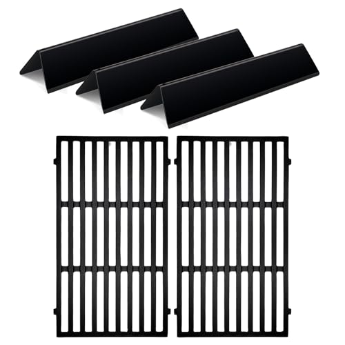 Votenli 7637 Cookig Grids with 7635 Flavorizer Bar Replacement for Weber Spirit 200 Series Spirit E-210 Spirit S-210 Spirit E-220 Spirit S-220 Gas Grills (Front Mount Controls)