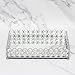 Elegant Designs HG1010-CHR Elipse Crystal Decorative Mirrored Jewelry or Makeup Cosmetic Perfume Vanity Organizer Tray, Chrome