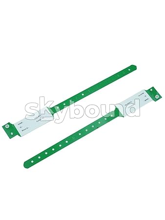 Skybound ID Band for Hospital, Patient Identification Band Adult, Green Color (Pack of 100 Pcs.)