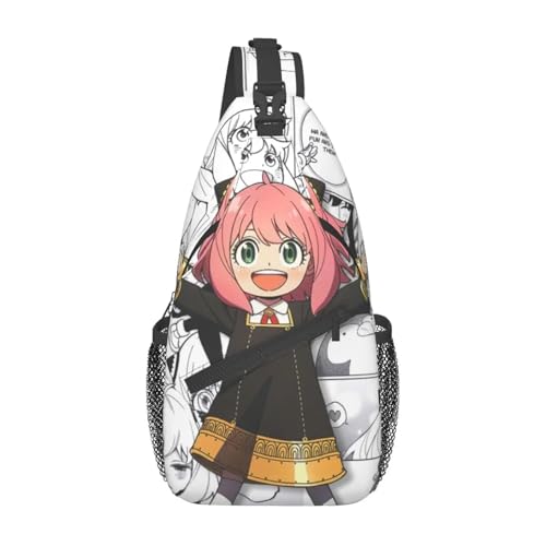 TFDGDGH Bolso Bandolera Spy X Family Bolso de Pecho pequeño Anime Anya Forger Mochila de Hombro para Mochila de Viaje de Senderismo