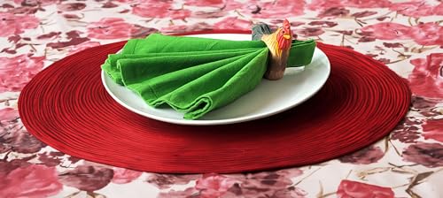 your castle Napkin Rings, Hand Carved, Animal Design, Cow, Cockerel, Pig, Set of 3, Made of Wood, Handpainted, Versatile - Image 2