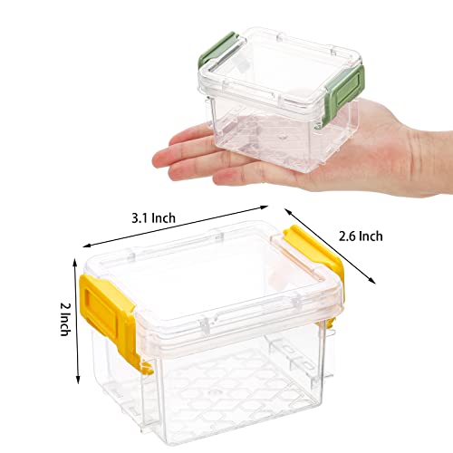 Nicunom 24 Pack Mini Plastic Storage Containers Box, 3.1" x 2.6" x 2" Stackable Bead Organizers with Lid, Clear Plastic Small Storage Box for Small Craft Items, Jewelry, Beads - Image 3