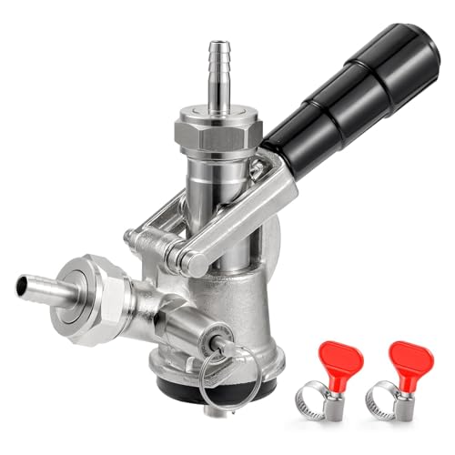 Sankey Keg Coupler S Type Kegerator Rubinetto Distributore Kit Rubinetto per Fusto di Birra in Acciaio Inox 304 per Condotta del Gas della Birra da 5/16 con Valvola di Non Ritorno Fascetta per Tubo
