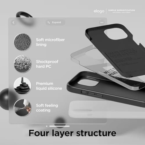 Image of Silicone Case compitable for iPhone 15, Light Blue Protective Cover with Camera Protection Smooth and Soft (Black)