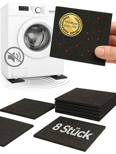 Schwingungsdämpfer als Waschmaschinen Unterlage und Antivibrationsmatte | Antirutschpads | weniger Lärm und Bewegung | Antivibrationsmatte für Lautsprecher, 3D-Drucker | 8 Stück 3mm