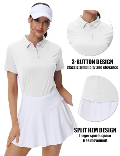 MAGCOMSEN Women's Polos Golf Shirts Short Sleeve UPF 50+ Collared Shirt Quick Dry Tennis Work Athletic Tops4