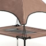 Wiltec Hundebett mit Dach Braun 91 x 76 x 16 cm Größe L bis 35 kg Outdoor Katzenliege Haustier Schlafplatz Sonnendach