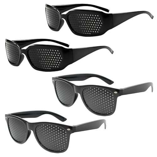 WPNCYK 4PCS Pinhole Glasses,pinhole Glasses for Improving Vision,Help You Improve Your Eyesight and Train Your Eyes,Relieve Eye Fatigue,Suitable for Office Workers and Students.