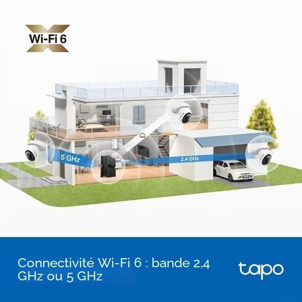 TP-Link Tapo C560WS | Caméra de Sécurité Extérieure Wi-FI 6 4K 8MP | Détection Locale de Visage | Détection Humain/Animaux de Compagnie/Véhicule | Lumière stellaire Vision Nocturne Colorée | IP66