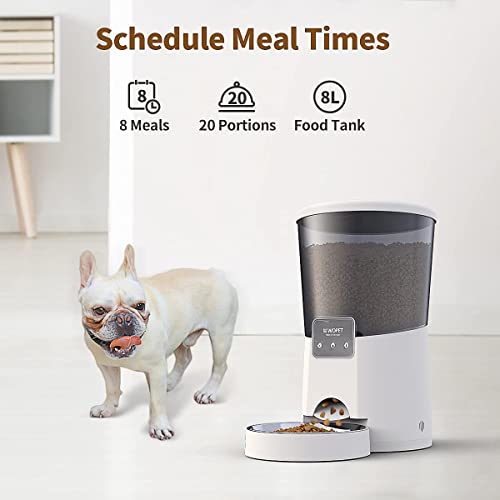 WOPET 8L Automatic Cat Feeder, 2.4G WiFi Enabled Smart Food Dispenser with Stainless Steel Food Bowl for Dry Food, APP… - Image 3