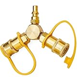 CALPOSE 1/4” RV Propane Quick Connect Y Splitter Adapter for RV, Trailer, Camper and More, 2 Way LP Gas Adapter 1/4' Quick Connect or Disconnect Kit