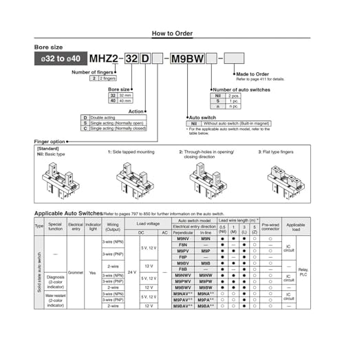 Cylindre MHZ2-16SK à double effet avec aimant intégré pour détection de position - 5