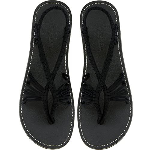 Capana Women's Flat Cork Sandals - Strappy Braided Bohemian Beach Sandals, Spring Casual Shoes, Comfy Boho Flats for Teen Girls – Cocoon