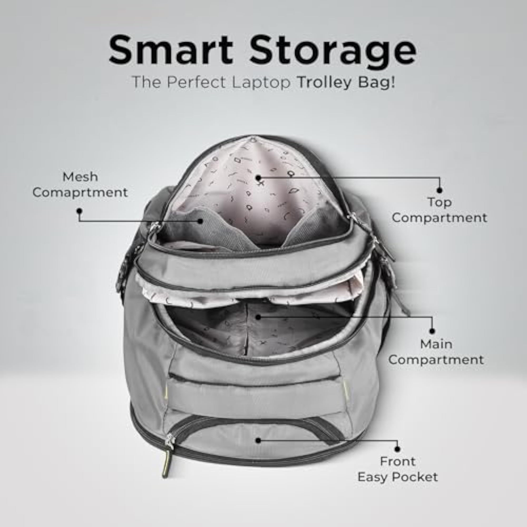 Laptop Trolley Backpack for Men & Women, Rolling Bag