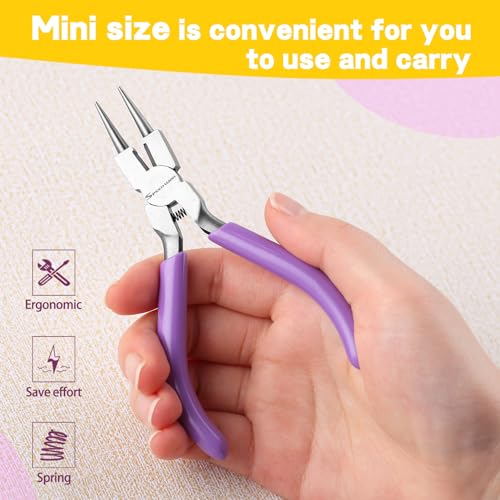 Image of SPEEDWOX Mini Round Nose Pliers With Cutter - Wire Looping and Bending Tool for Jewelry Making - Small Micro Pliers With Looper