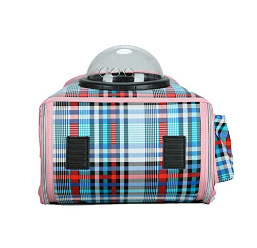 Sac à dos pour animaux avec couverture transparente design Blue Plaid - 8