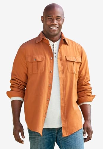 KingSize Men's Big & Tall Signature Solid Flannel Shirt2