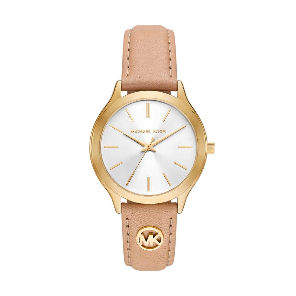 Michael Kors Orologio Slim Runway da Donna, movimento al quarzo a TRE lancette da 38 mm Con cinturino in Pelle