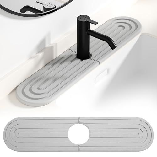 Zyiphor Contour de Robinet Absorbant Contour Robinet Diatomite Tapis Robinets Cuisine Tapis de Robinets pour Évier de Cuisine