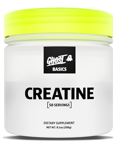 GHOST Basics Creatine Monohydrate Powder for Men & Women – 5G Creapure Creatine Workout Supplement for Muscle Gain – Vegan, Soy Free & Gluten Free - 50 Servings