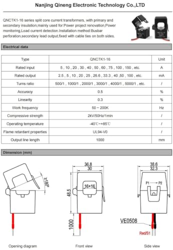 Sensor de corriente QNCTK1-10 para medir consumo eléctrico sin interrumpir el suministro 5