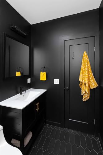 Froluya BLACK WALLPAPER Peel And Stick Contact Paper Matte Removable Waterproof Black Peel And Stick Wallpaper 16 Inch X 118 Inch Self-Adhesive Contact Paper thumb #2