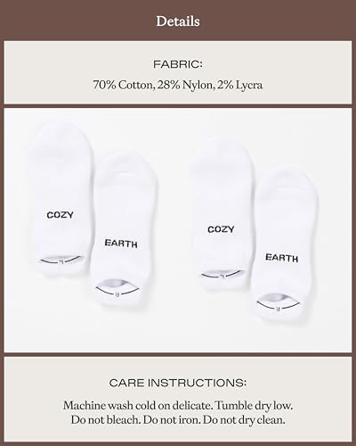 Cozy Earth Essential Ankle Socks for Women and Men – Soft Cotton Socks 2 Pack Set – Blister Cushion, Heel & Arch Support4