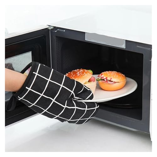 Gant cuisson four micro-ondes coton résistant chaleur cuisine noire