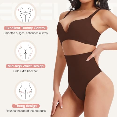 Image of Thong Shapewear for Women Tummy Control Underwear Butt Lifter Panties Seamless Body Shaper
