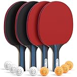 Glymnis Ping Pong Paddles Set Table Tennis Rackets with Balls and Storage Case, 2/4 Premium Ping Pong Rackets for Indoor Outdoor