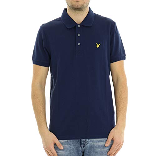 Lyle & Scott, Polo da uomo in tinta unita, Marina