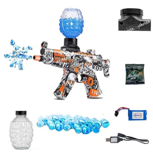 Image of VikriDA Electric MP5 Automatic Blaster Gun with Target & Soft Balls | Realistic Shooting - Outdoor Battle Play Airsoft Toy Gun with Bullets for Kids