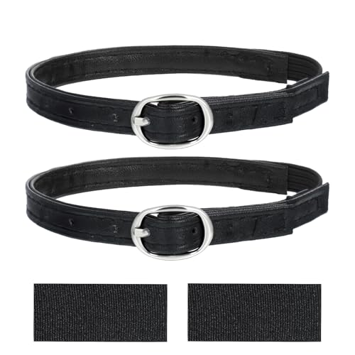 Gtziqa Heel Straps for High Heels, 2 Pcs PU Leather Shoe Strap Extender Adjustable Elastic Ankle Straps with Buckle Detachable Shoes Belt Band for Women Lady Holding Loose Heels (Black)