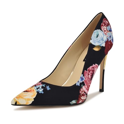 Nine West Zapatos de tacón puntiagudos frescos para mujer, Black Rose Multi 002, 36 EU Nine West Zapatos de tacón puntiagudos frescos para mujer, Black Rose Multi 002, 36 EU