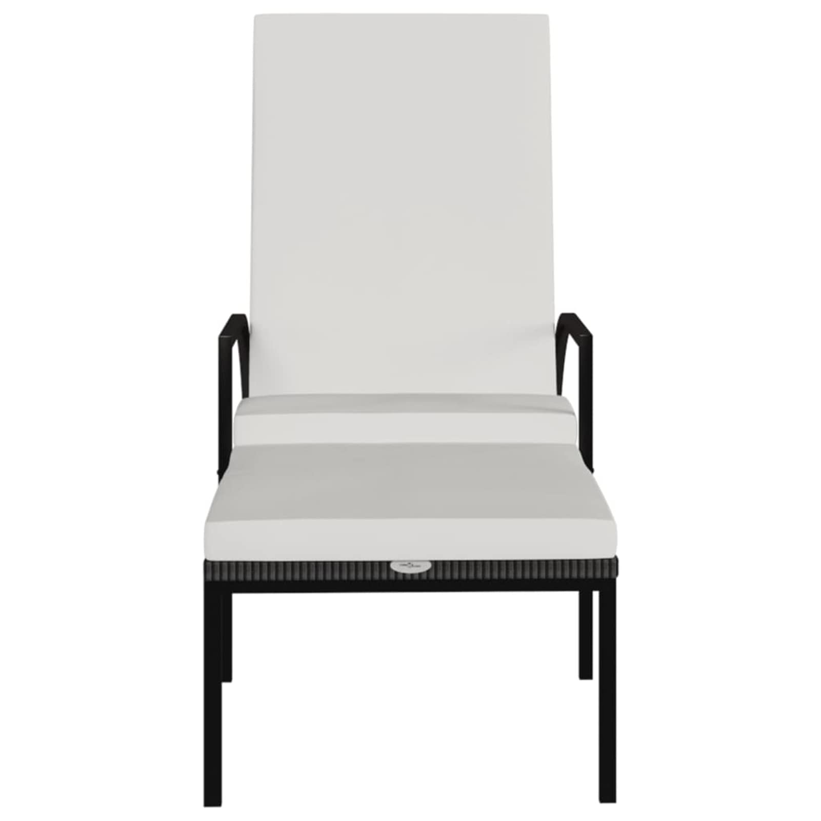 Lettini Prendisole 2 pz con Poggiapiedi in Rattan PE Marrone-Sdraio a Dondolo Legno Lettino Prendisole Sedie a Sdraio Sauna