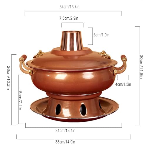 Olla China Tradicional de Cobre para Hot Pot miniatura 3