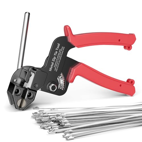 LEENUE Metal Zip Tie Gun with 100 PCS Stainless Steel Cable Ties